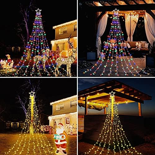 Christmas String Lights 317 LED Star Waterfall Twinkle Fairy Lights Color Changing for Christmas Decorations Party Wedding Indoor Outdoor Decorative Lights - Image 4