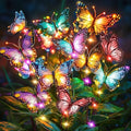 Solar Lights Outdoor Garden Decor: 4 Pack Colorful LEDs Butterfly Lights by NFEVER
