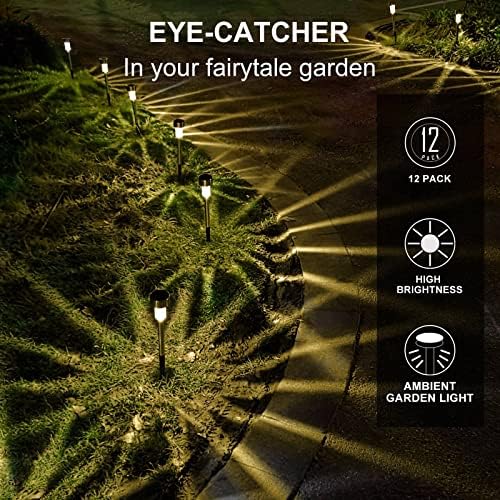 Solar Lights Outdoor Waterproof, Solar Garden Lights, Warm White, 12Pack - Image 3