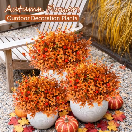 Fall Artificial Mums Flowers for Outdoors Planter Fake Plants 12 Bundles - Image 7
