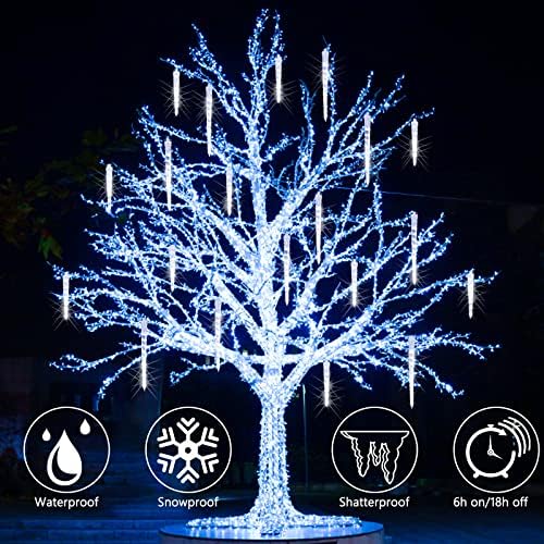 Joomer Icicle Christmas Lights Outdoor,13FT 20 Icicles 400 LED, White - Image 4