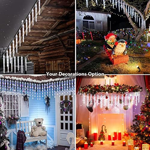 Joomer Icicle Christmas Lights Outdoor,13FT 20 Icicles 400 LED, White - Image 6