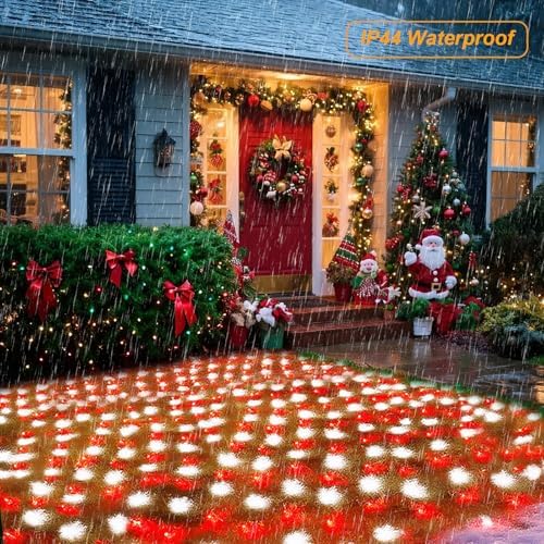 Pooqla RGB Christmas Net Lights Outdoor Mesh Lights 9.8 x 6.6ft Green Wire - Image 6