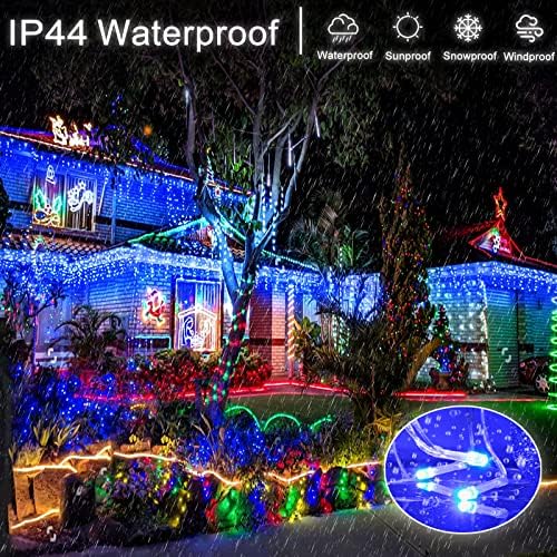 66FT Icicle Lights for Outside 640 LED Blue Christmas Lights Outdoor - Image 5