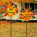 Juegoal Set of 2 Turkey Garden Stakes Thanksgiving Decor, 36 Inch Metal Fall Turkeys Yard Stakes, Give Thanks & Happy Thanksgiving Yard Signs Ornaments for Outdoor Lawn Pathway Patio by Juegoal