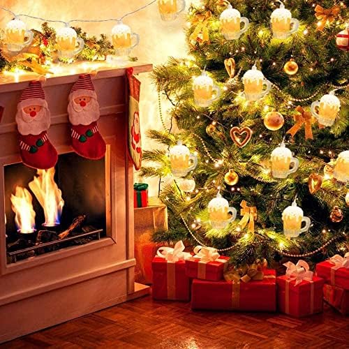 Oviejo 3D Beer Mug String Lights, Celebration St Patrick's Day Decor, 8.5 Ft Party Cup Light with 10 Beer Cups, Connectable Beer Fairy Summer Patio Lights for Bar Birthday Bedroom Summer Club - Image 6