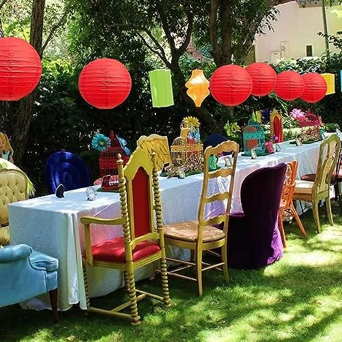 BEISHIDA 10 Inch Red Paper Lanterns 6 Packs Hanging Round Chinese Lantern - Image 6