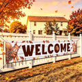 Welcome Fall Banner Happy Fall Yard Banner Squirrel Pinecones Outdoor Decor by Xiolcxdr