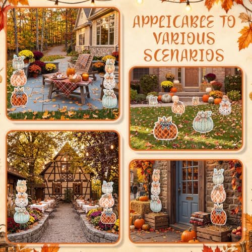 RattanView 6 Pack Outdoor Fall Thanksgiving Yard Signs Decorations Pumpkin Yard Stakes Front Porch Decor Autumn Harvest Garden Lawn Patio Signs for Fall Thanksgiving Day - Image 6
