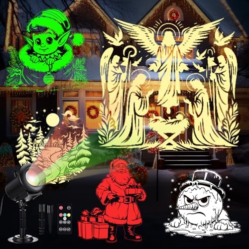 12 in 1 Halloween and Christmas Projector Lights Outdoor Decoration by Aurelema