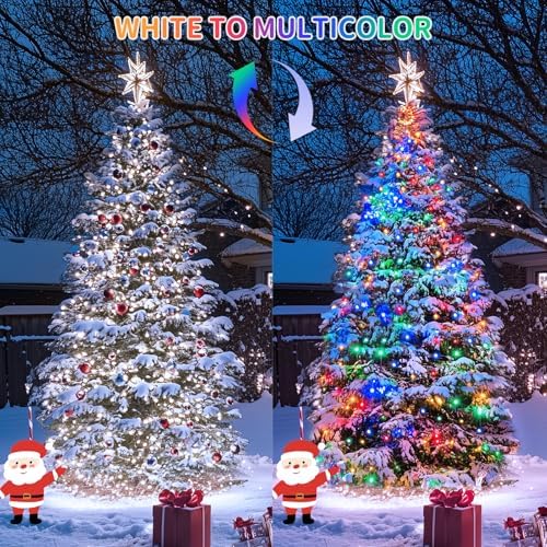JMEXSUSS Color Changing Christmas Lights, 66ft 200 LED White & Multicolor - Image 2
