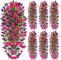 6 Pack Purple Fuchsia Artificial Hanging Flowers, Fake Purple Fuchsia Morning Glory Vines Hanging Flowers UV Resistant Artificial Flowers for Outdoors Porch Patio Balcony Indoor Home Decor by Sariiraw