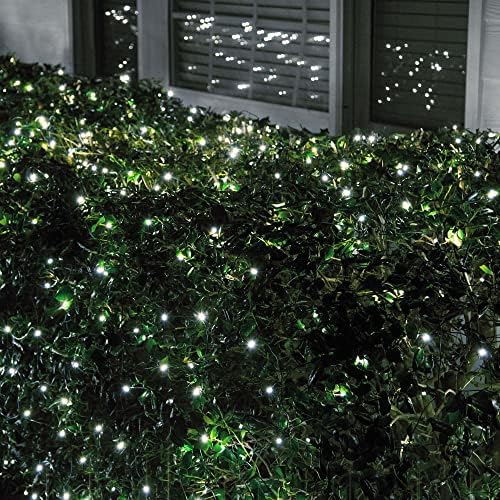 Cool White 5mm LED Christmas Net Lights on Green Wire - Image 4