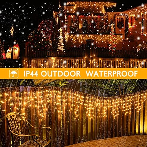400 Led Icicle Lights Warm White Outdoor,32.8ft,for Outside Christmas Decor - Image 2