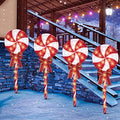 LAMPHOME 4PK 26" 160LED Lollipops Peppermint Pathway Markers Christmas Lollipops Pathway (26" 160 LED 4 Pcs) by ULL