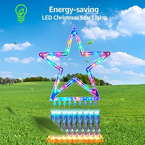BlcTec Outdoor Christmas Decorations with Remote, 317 LED Color Changing Christmas Lights with 9 Strands 11.9ft Waterfall Lights, 11 Modes, Waterproof & Timer for Xmas Décor, Multicolor & Warm White - Image 6