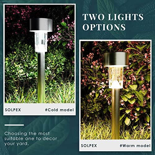 SOLPEX 16 Pack Solar Lights Outdoor, Stainless Steel Solar Pathway Lights - Image 6