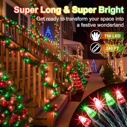 750 LED 240FT Christmas String Lights Outdoor, 12 Pro Modes with Timer - Image 2