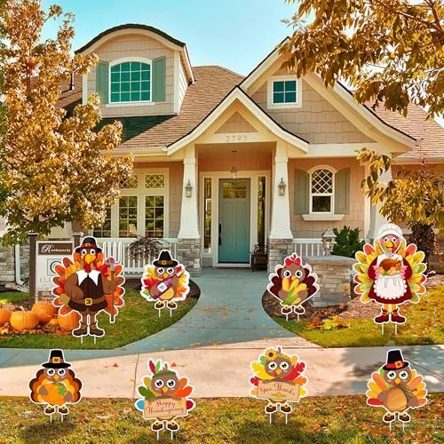 8PCS Thanksgiving Yard Signs with Stakes, Thanksgiving Decorations Outdoor - Image 6