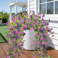 4 Pcs Artificial Hanging Flowers for Outdoor Indoor, UV Resistant Silk Daisy Fake Flowers, Realistic Faux Trailing Vines for Spring Garden Planter Porch Patio Window Box Decor(Double Purple) by FUTBER
