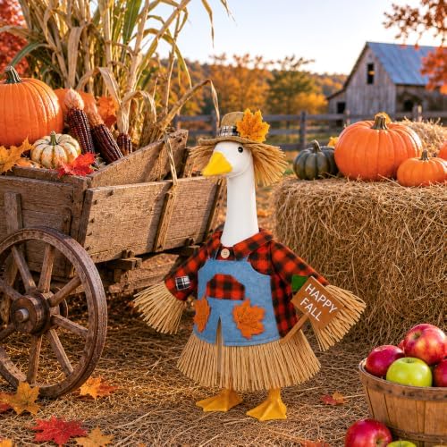 Fall Goose Outfit Scarecrow Porch Goose Clothes for Outdoor Lawn Decor - Image 6