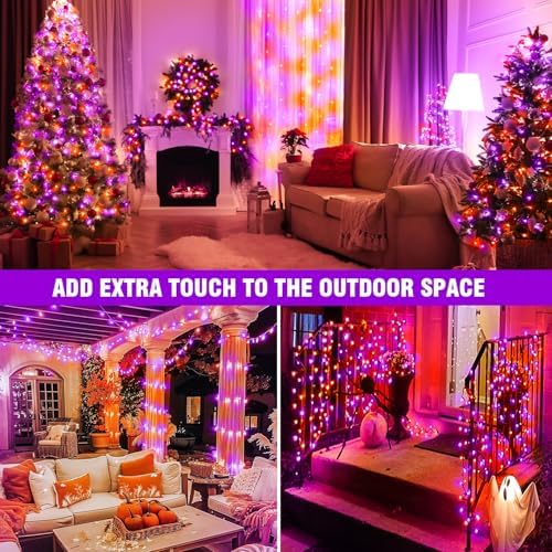 100FT Purple and Orange Halloween String Lights - Image 6