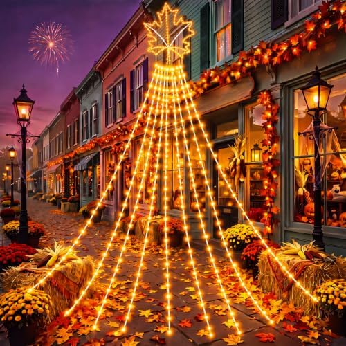 Huquary Fall Leaves Waterfall String Lights Led, 2 ft by Huquary