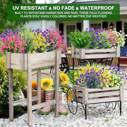 20 Bundles Artificial Flowers for Outdoors, Summer Spring Grass Camellia - Image 6