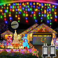 Christmas Lights Outdoor, 2 Pack Total 98FT 960 LED Ice Lights for Outside with 180 Drops 8 Modes Timer Memory, Plug in Waterproof for Holiday Eaves Yard Roof Party Christmas Decor (Multicolor) by Heceltt