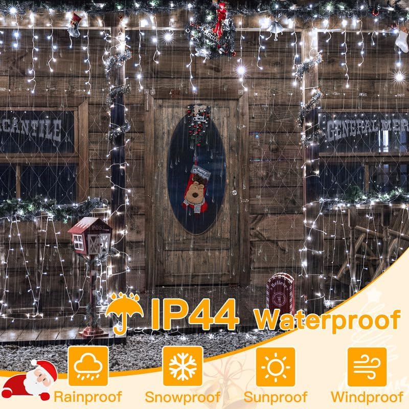 Ollny Icicle Lights for Outside 504LED 41FT, Cool White Christmas Light with Remote 8Modes Timers Waterproof, Plug in Connectable Hanging Lights for Outdoor Indoor House Roof Holiday - Image 5