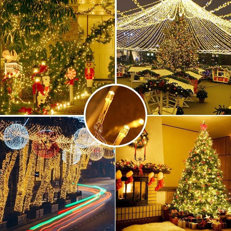 weillsnow 164 FT 500 LED Fairy Lights Outdoor, Warm White String Lights with Timer & 8 Modes, Waterproof Plug in Christmas Lights for Bedroom Wedding Party Decor - Image 5