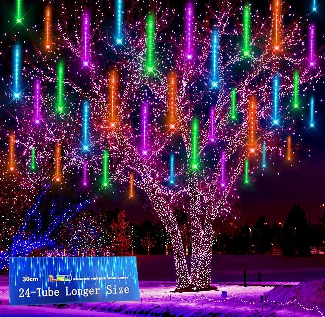 Halloween Lights, Multicolor Meteor Shower Lights for Outdoor Decorations by Kwaiffeo